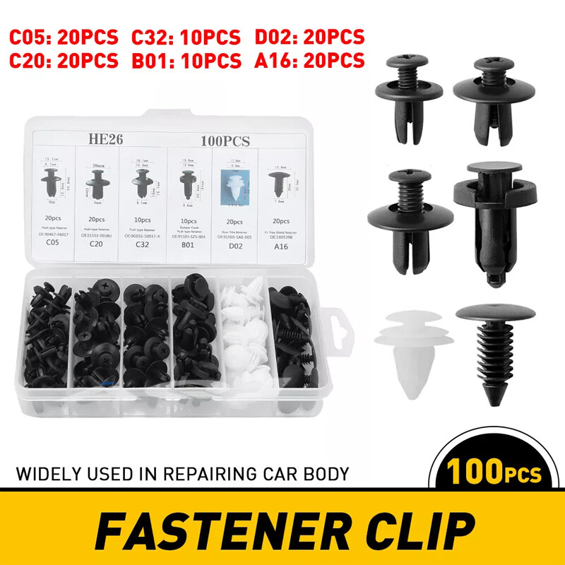 100PCS Box Set-Bumper Fender Liner Push Retainer-Clips with Tool for RAM & Dodge