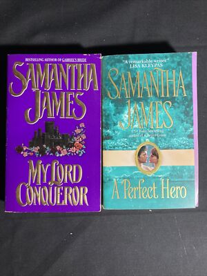 Samantha James~2 Book Lot~My Lord Congquror~A Perfect Hero~USED~Paperback