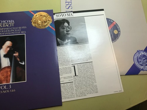Yo-Yo Ma Cello Suites nos. 5&6 Bach Unaccompanied Vol. 3 LP IM39509 cbs 1983 w/i - Picture 4 of 4