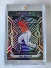 2021 Panini Chronicles Obsidian Jose Ramirez #D /99 Electric Etch Purple #39