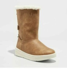 Cat  Jack Girls' Aleka Faux-Suede Shearling Style Boots Brown Choose Size NWT