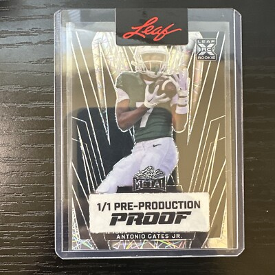 #ad 2024 Leaf Metal Pre Production Proof 1 1 RC Rookie Black Antonio Gates Jr $7.39