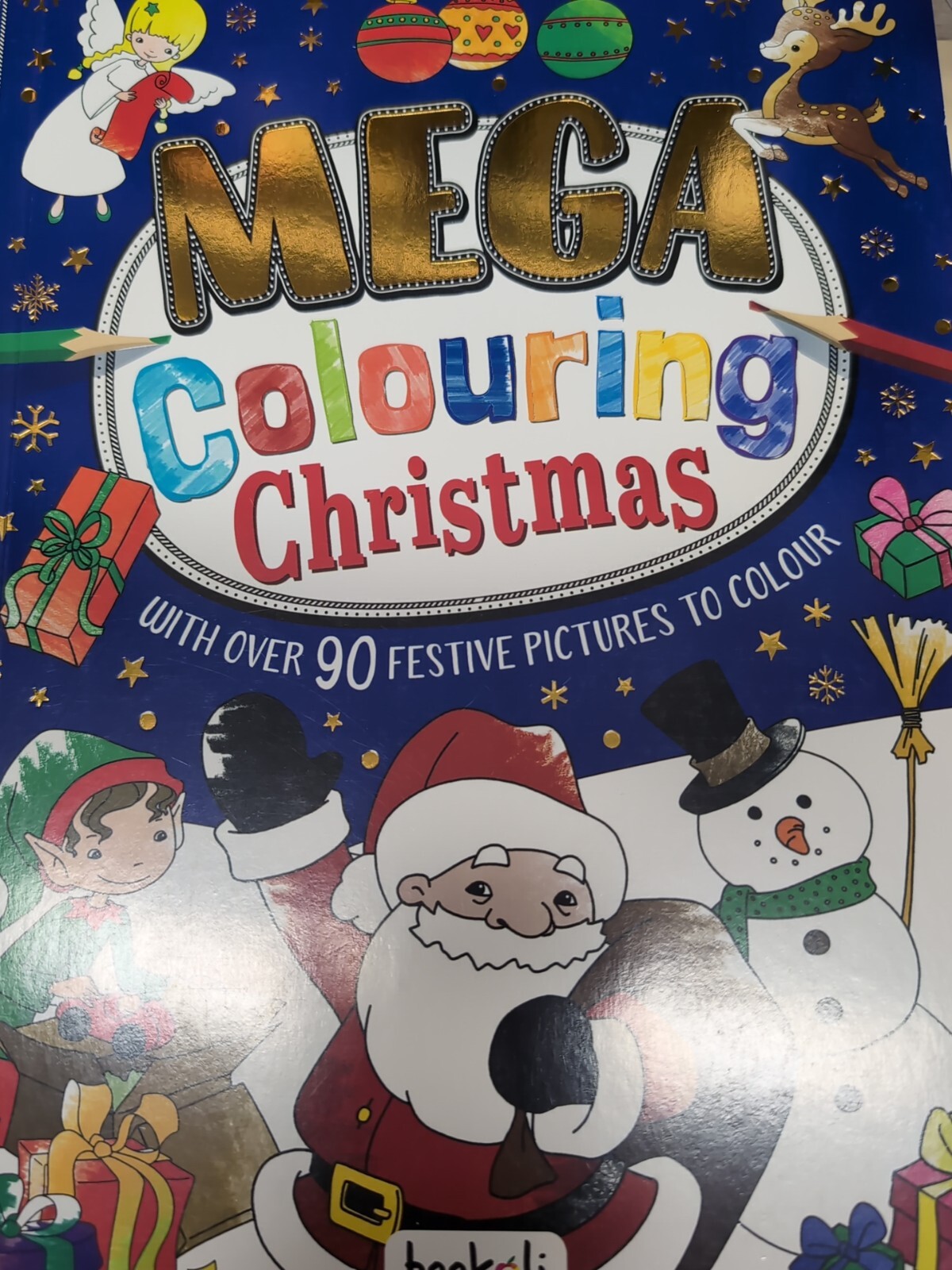Mega Colouring Christmas Book - Festive Designs - Easy to Colour Pages - Bookoli - Image 2