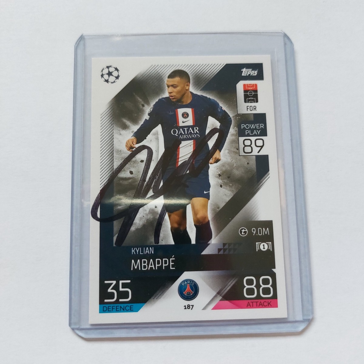 Kylian Mbappe **Signed** Card - Topps Match Attax 2022-23 Kylian Mbappe **Signed** Card - Topps Match Attax 2022-23