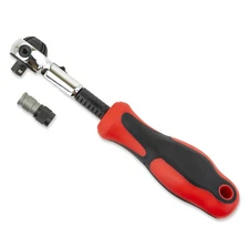 1/4" Drive Rotatable Head 100-Tooth Ratchet Handle with Included Hex Bit Adapter