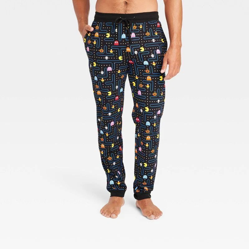 Official Namco Men's Classic Pac-Man Halloween Comfy Lounge Pants