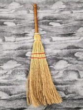 Hearth Broom Natural Straw Craft Hand Broom Wood Handle Wall Hanging Fall Decor