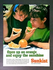 Vintage Sunkist orange ad original 1966 oranges print advertisement