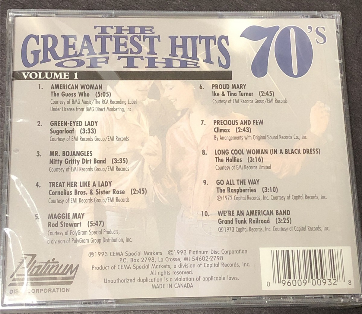 Rare The Greatest Hits of the 70's, Vol. 1 (Platinum #1) 1993