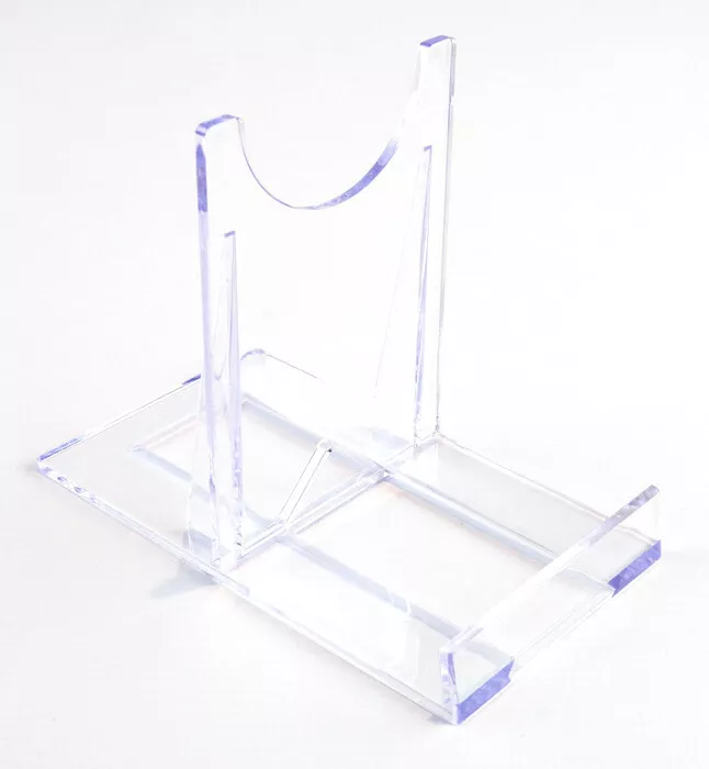 10 x Large Adjustable Display Stands Clear Plastic Plate Bowl Display