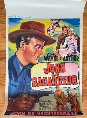 John Wayne A Lady Takes a Chance Belgian movie poster 1950s