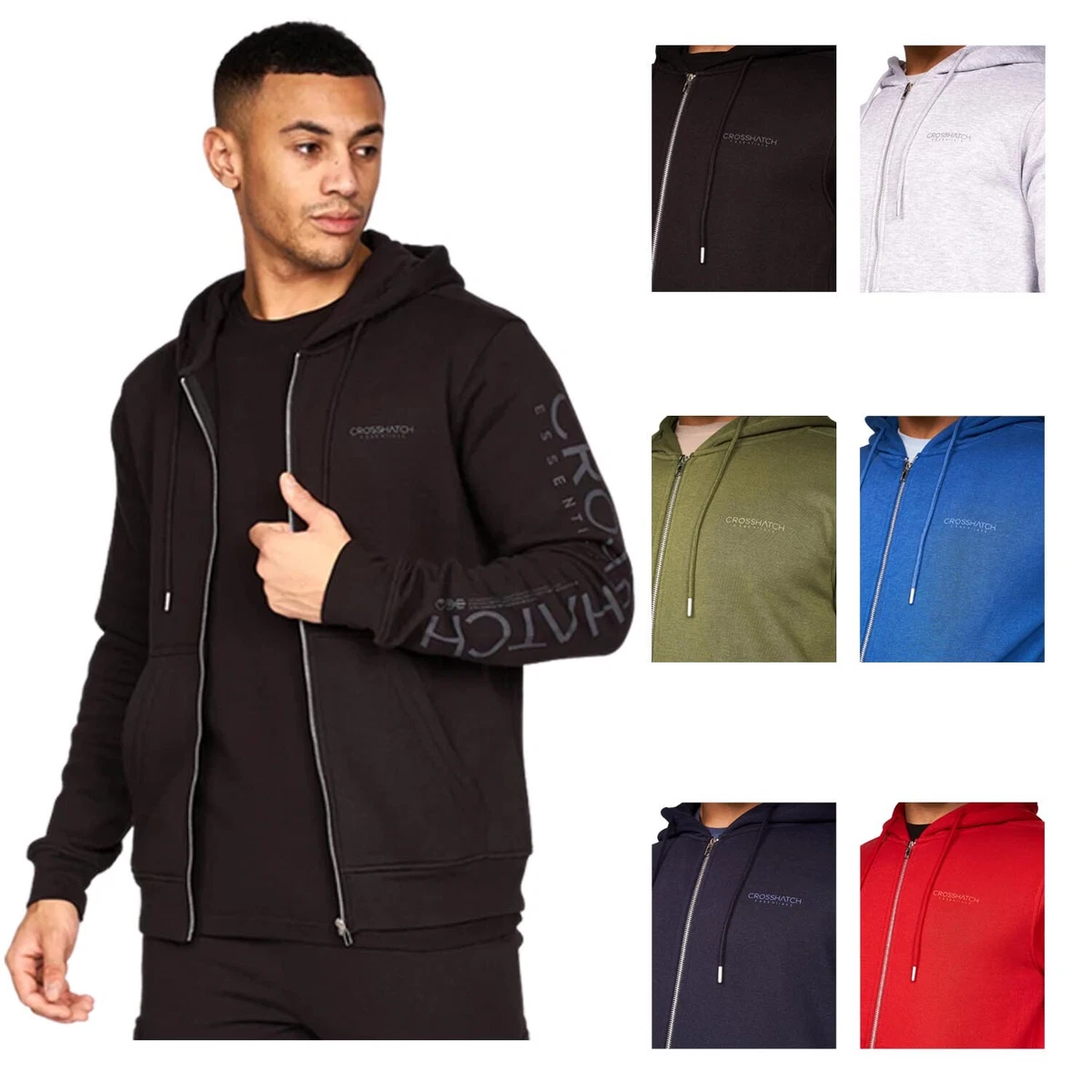 crosshatch fleece hoodie