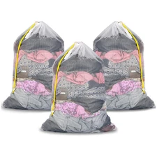 36" Extra Large Laundry Bag Mesh Heavy Duty Drawstring Jumbo Washing Hamper