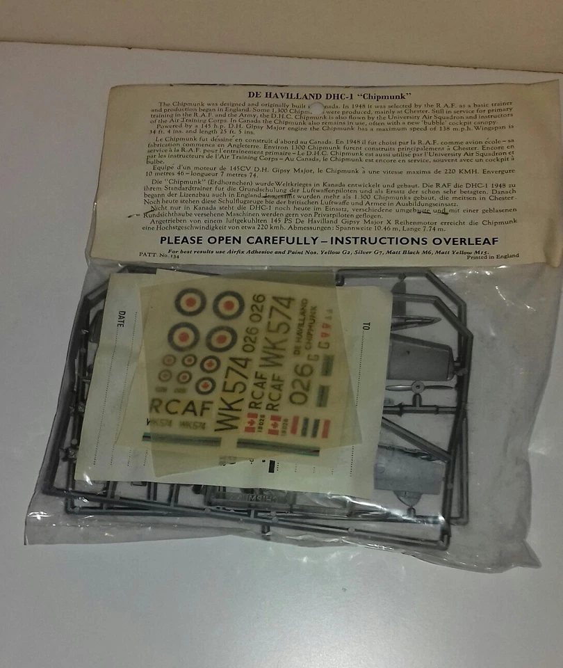 AIRFIX 1/72 RED STRIPE CHIPMUNK DE HAVILLAND - Immagine 2 di 2