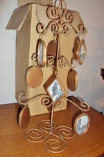 Gold Tone Metal Multi Purpose Tree Ornaments & Photo Holder with 9 Mini Frame