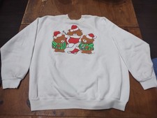 Vtg 90s Tultex Christmas Tree Bear Sweatshirt USA  XL