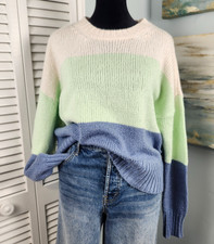American Eagle Sweater S Oversized Soft cozy Cotton Blend Colorblock 65