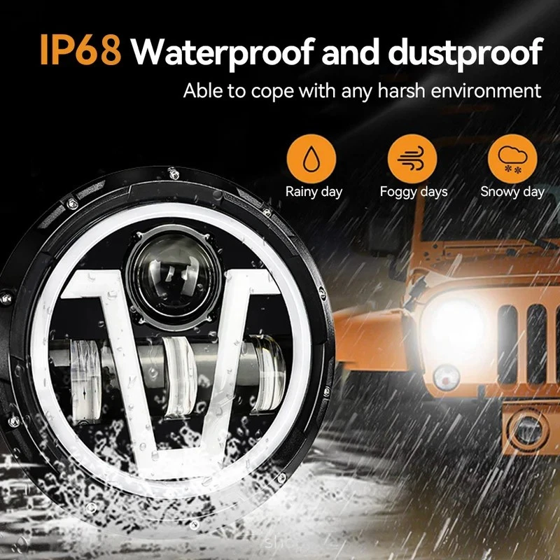 Nuevos faros LED halo redondos más brillantes de 2 piezas de 7 pulgadas para Chevy El Camino 1971-1975 Foto 4 de 4