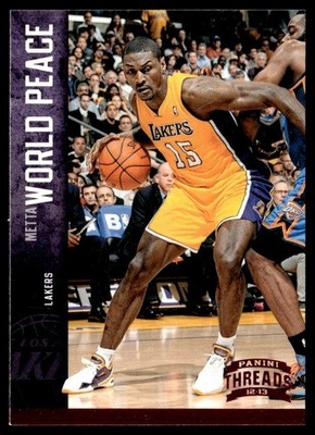 2012-13 Panini Threads Metta World Peace Los Angeles Lakers #69
