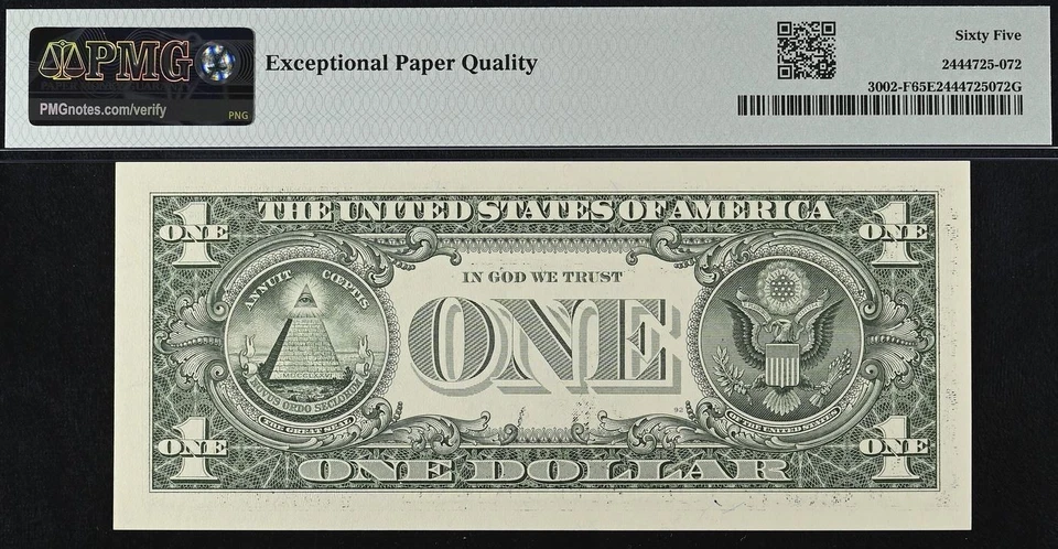 2013 $1 FRN PMG 67EPQ - Rare Fancy Serial Numbers 19999938 29999938 39999938 - Image 3 of 4