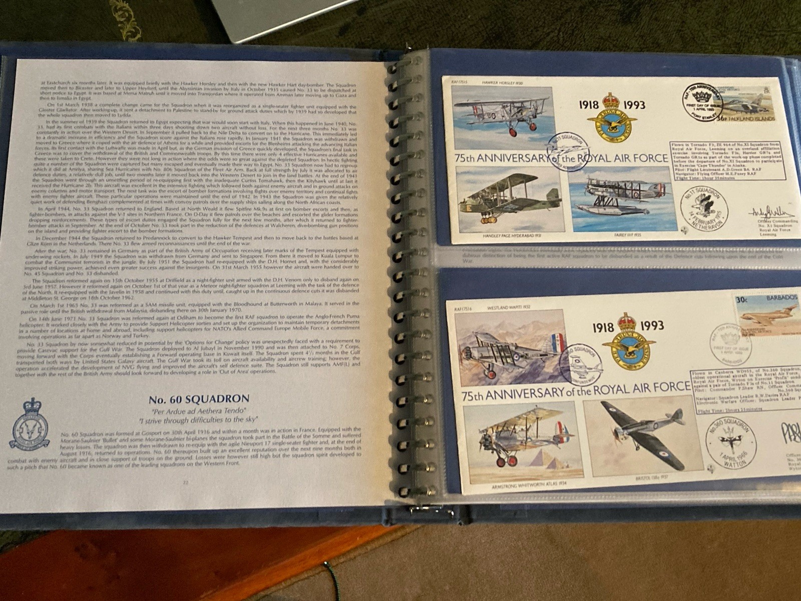 Album of 30 RAF Covers (Full Set) - 75th Anniversary of The RAF - All CO Signed