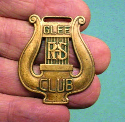 Vintage Copper RHS Rockford High School Glee Club Watch Fob