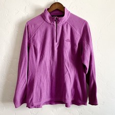 The North Face Size Size XL Pullover - Quarter Zip Purple Fleece Long Sleeve