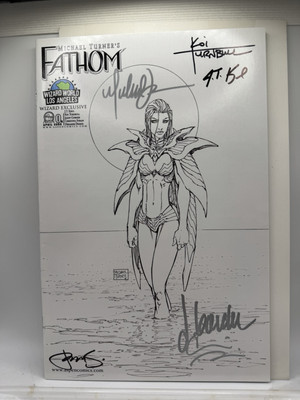 FATHOM #0 Wizard World LA Exclusive 2005 Sketch Cover - Michael Turner Signed +4