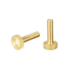 Knurled Thumb Screws, M5x20mm Flat Brass Bolts Grip Knobs Fasteners 2Pcs