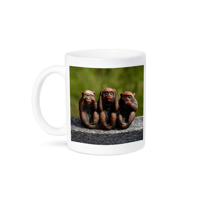 3dRose, 3 Monkeys, hear, see, speak no evil, Mug