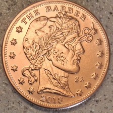 5 PIÈCES DE MONNAIE LIBERTY TÊTE DE MORT 1 oz BU RONDS EN CUIVRE - LINGOT FIN 0,999 BEAU