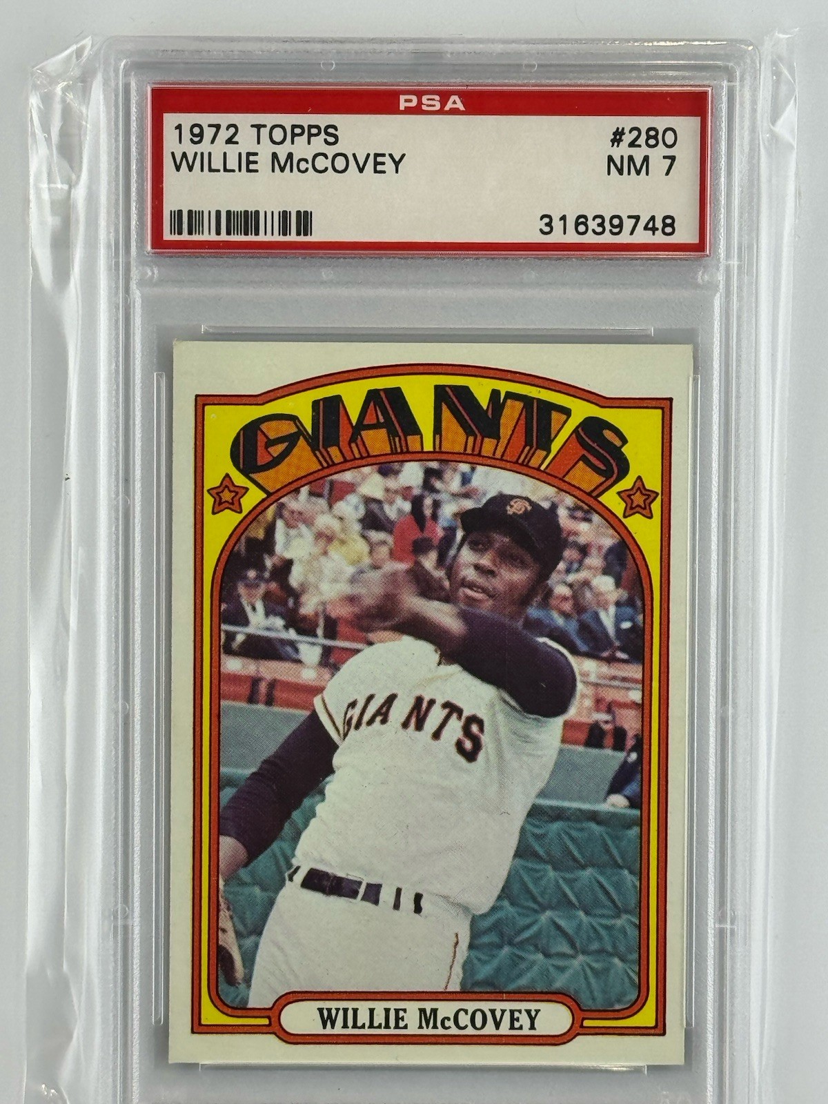 1972 Topps Willie McCovey PSA 7 NM #280 Vintage HOF SF Giants!