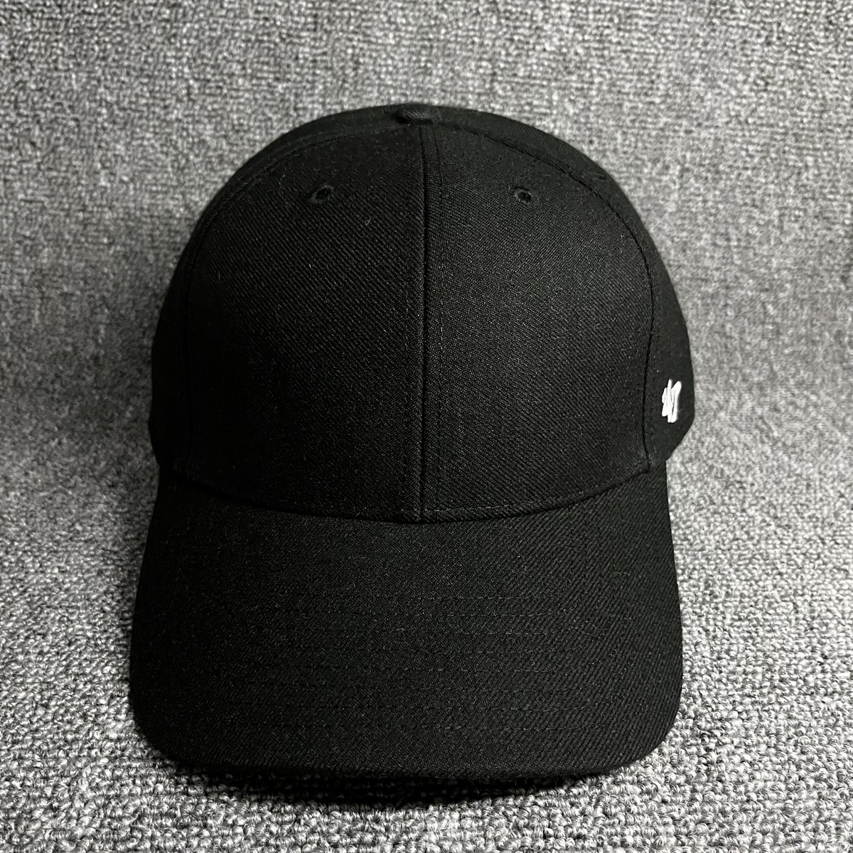 '47 Brand Blank Black MVP Hat Structured Adjustable Hook & Loop Baseball Cap