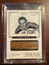 2011-12 Panini Dominion Signed Stick Cuts 1/1 Game Used Auto #9 Fern Flaman