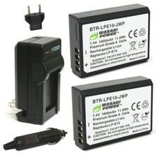 Wasabi Power Battery 2-Pack and Charger for Canon LP-E10