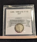 1956 DOT  Coin Mart  Graded Canadian,  ¢10  Cent, **F-15**