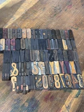 Vintage 12-Line Condensed Sans Serif Letterpress Wood Type Incomplete Font