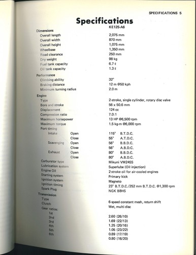 Manual de taller Kawasaki - KE125 - 1978-1982 - 99924-1010-04 - Imagen 5 de 5