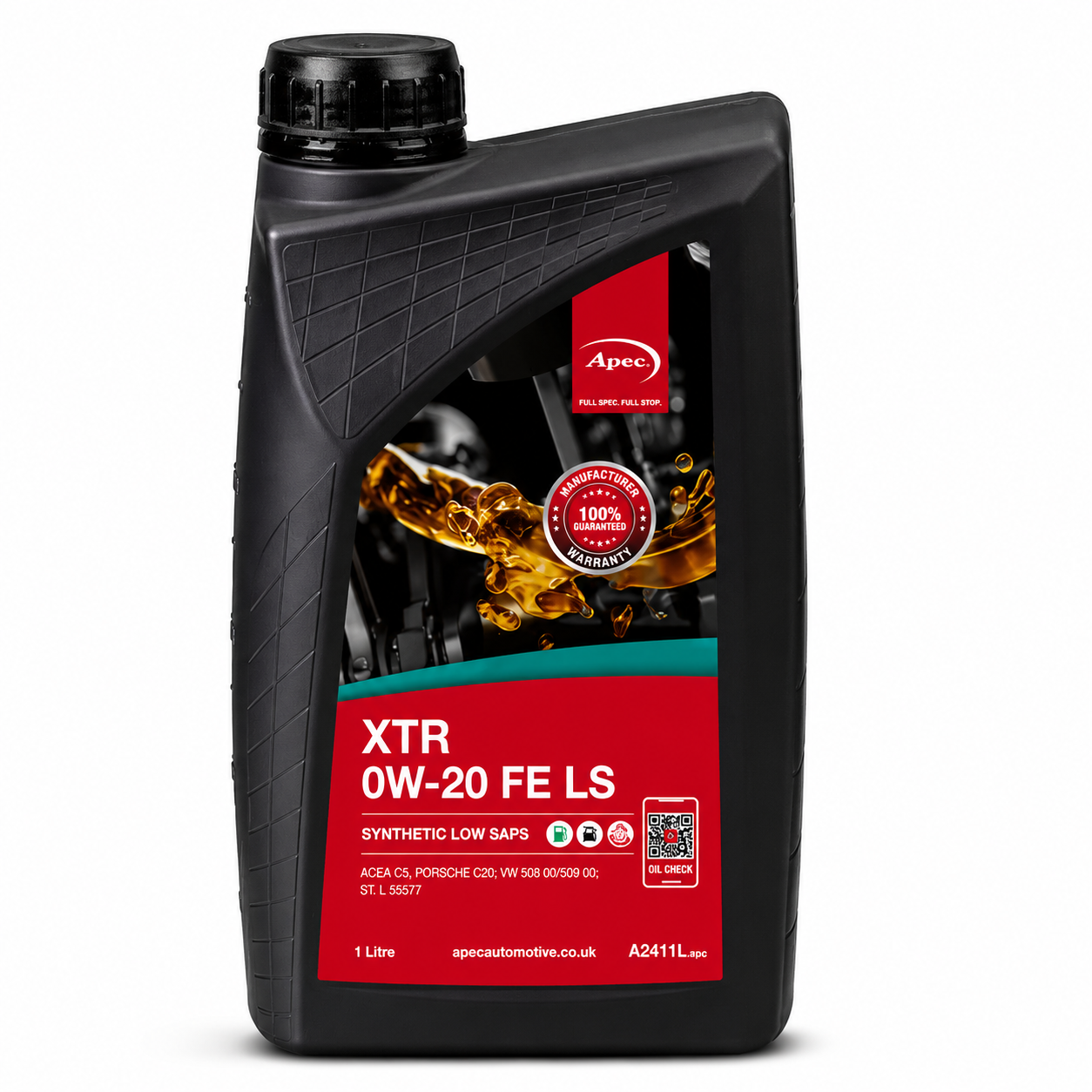 APEC XTR 0W-20 FE LS Fully Synthetic Engine Oil 1L | ACEA C5 Porsche C20