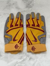 Nike Huarache Elite USC Trojans Team Issue Baseball Batting Gloves Gold Size 2XL