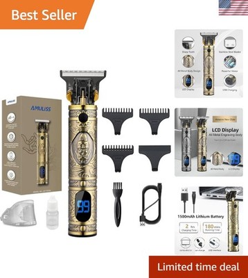 Professional Mens Hair Clippers Zero Gapped Cordless Hair Trimmer Professiona...