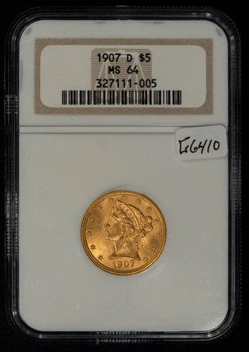 1907-D Liberty Half Eagle — photo from the most recent tracked eBay sale