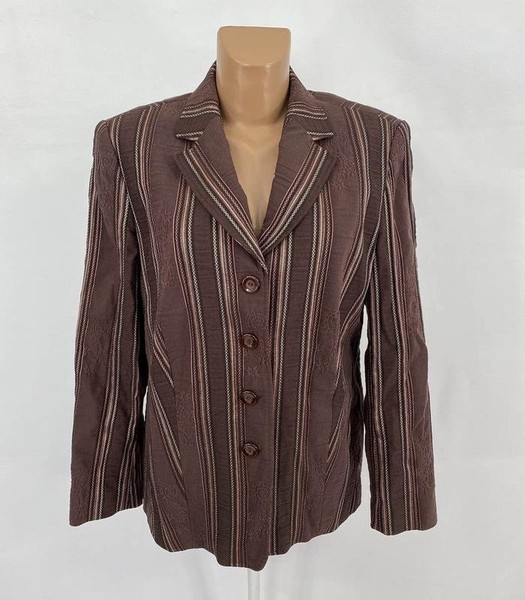 Women Bexley Blazer Brown Cotton 42 / XL / 50