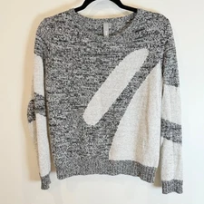 Slae Cashmere Angora Blend Knit Sweater Top Size S/P Geometric Pattern