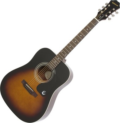Klassische akustik Epiphone Dreadnought Westerngitarre in Vintage Sunburst Gloss