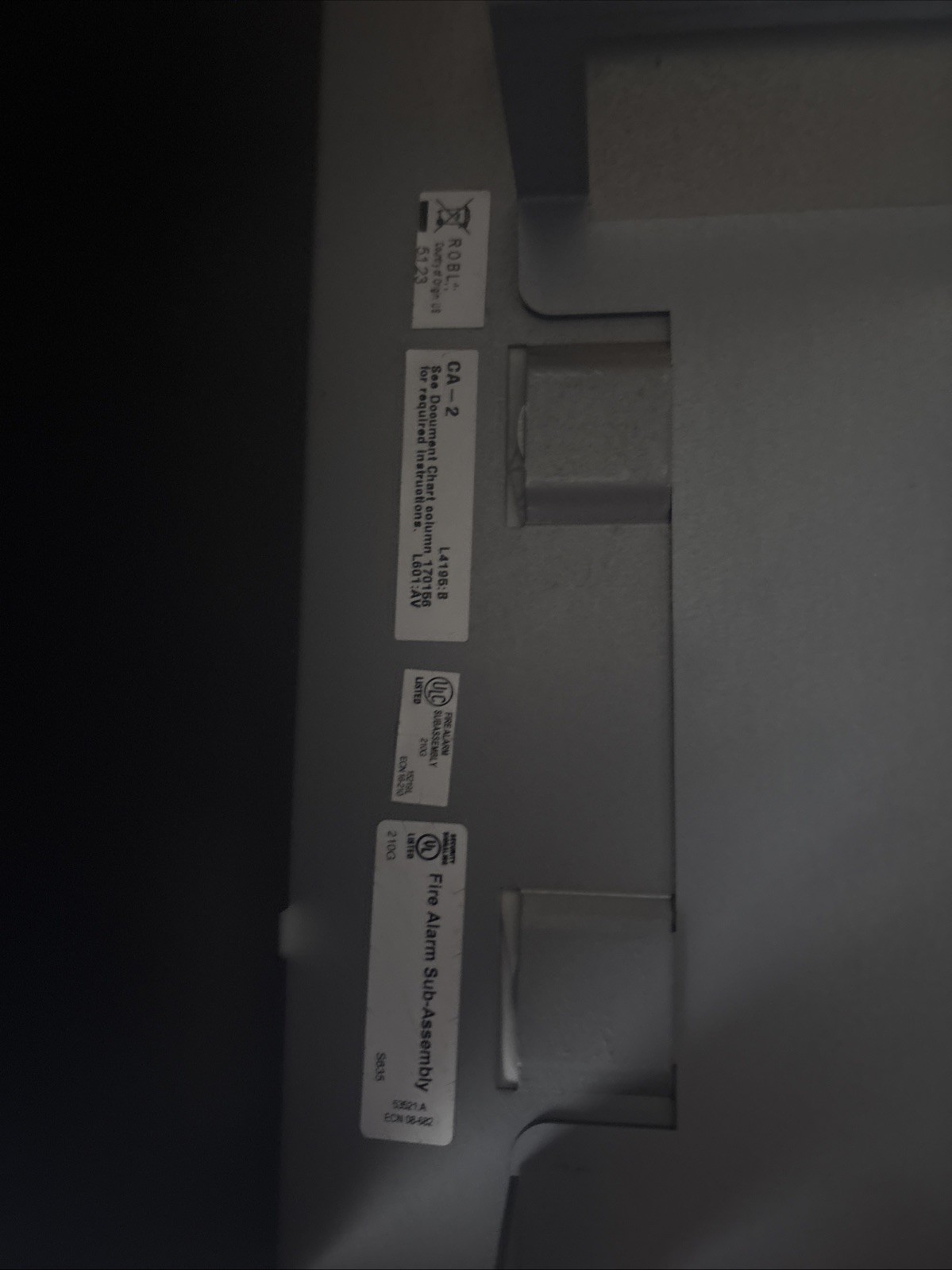 Notifier CA-2 Fire Alarm Chassis Assembly dress panel included 