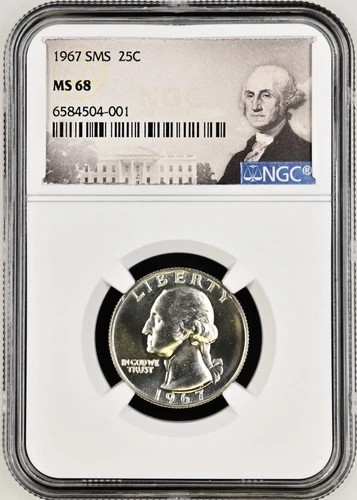 1967 SMS NGC MS68 WASHINGTON QUARTER SPECIAL MINT SET