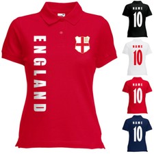 EM 2024 England Damen Trikot Fanshirt Polo-Shirt Name Nummer
