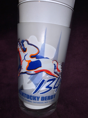 KENTUCKY DERBY 134, 2008 Souvenir Glass,MINT condition,CHURCHILL DOWNS official - Picture 2 of 4