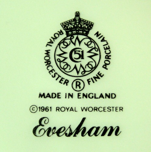 Royal Worcester Vierergruppe Salatteller Evesham Goldmuster - Bild 4 von 4